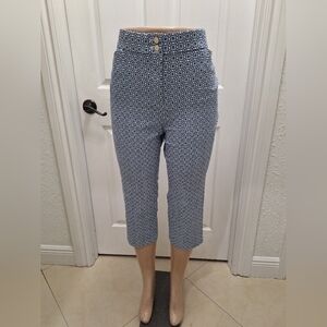 Chico's Blue Patterned Women's Cropped Pants